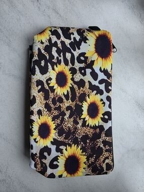 Sunflower Leopard Print Travel Pouch